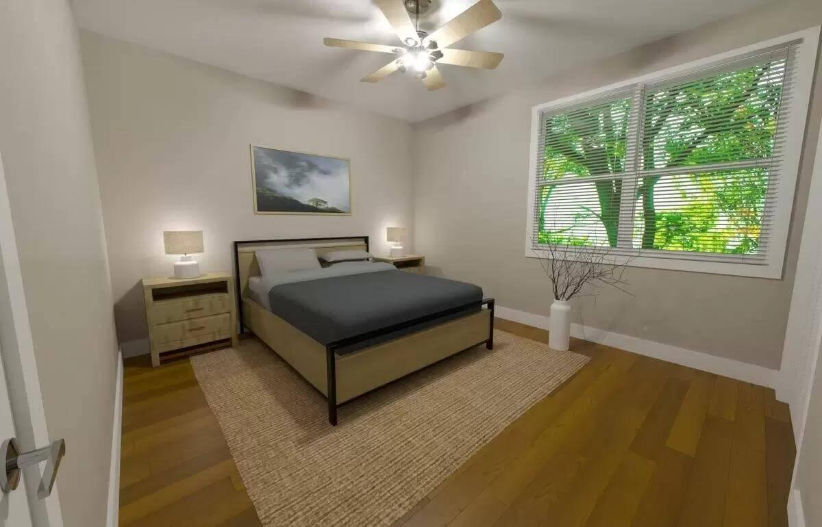 Simple Bedroom Harmony with a View of Nature