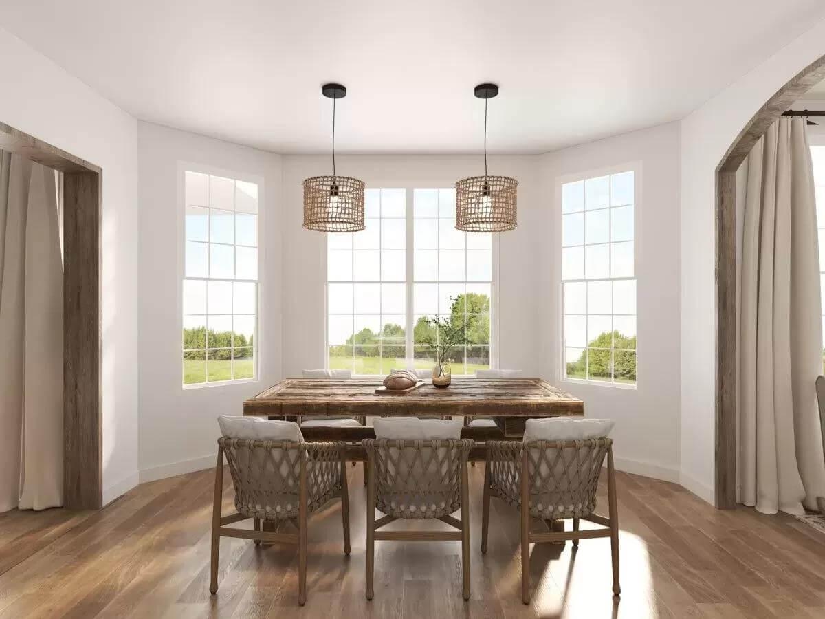 Wow, Check Out the Bay Windows in This Bright Dining Nook