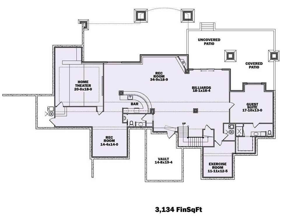 Explore the Expansive Basement with a Home Theater and Billiards Room