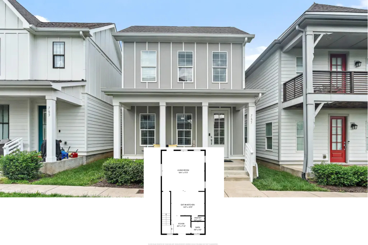 2-Bedroom Contemporary-Style Home with Open Floor Plan and Front Porch (1,444 Sq. Ft. Floor Plan)