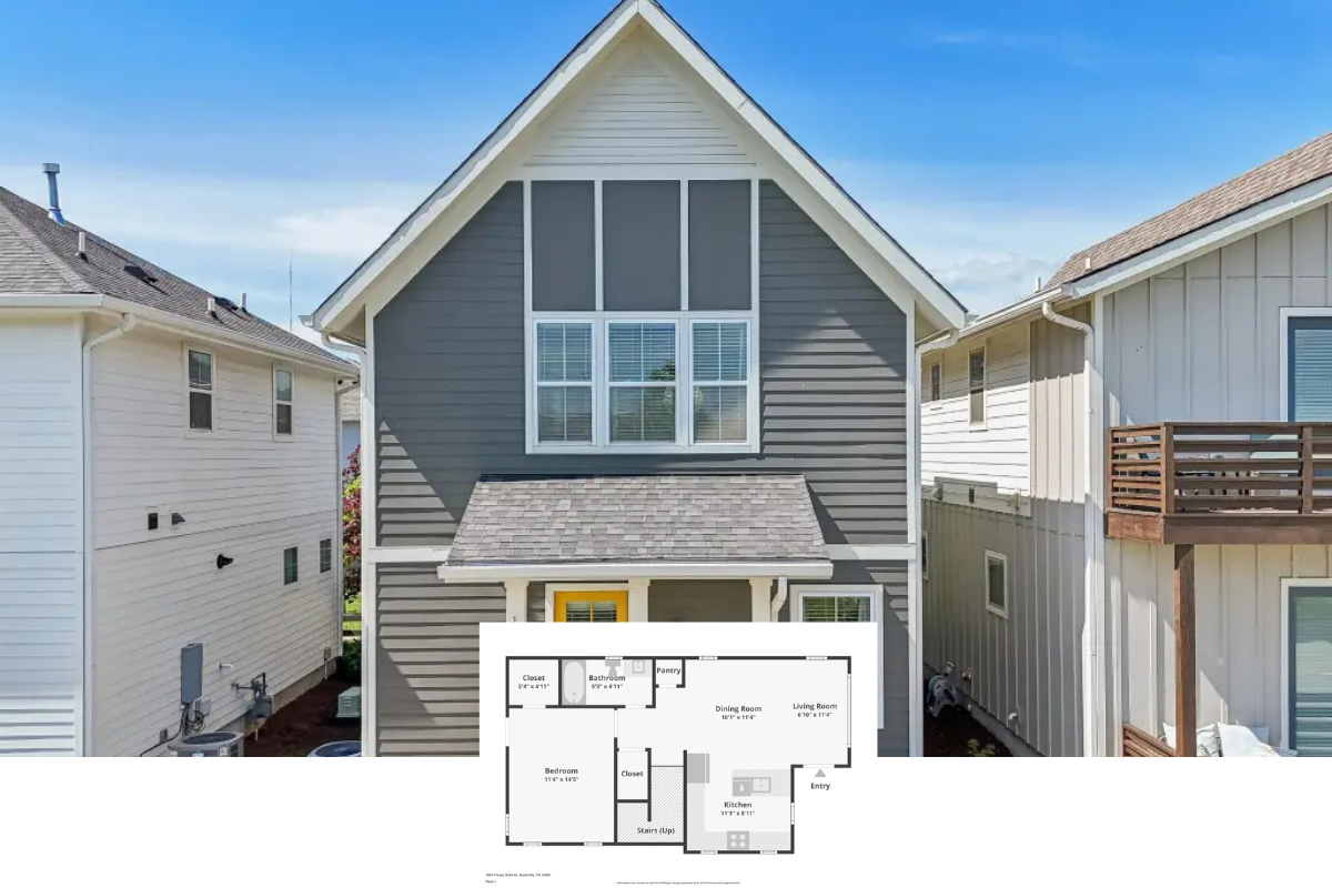 3-Bedroom Contemporary Cottage Home with Open-Concept Living and Front Porch (1,480 Sq. Ft. Floor Plan)