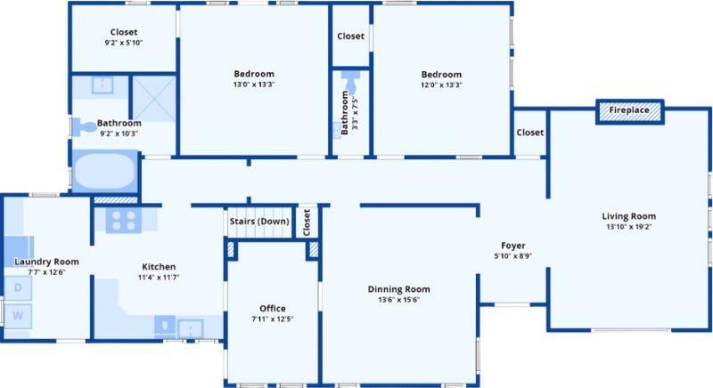 Explore This Spacious Floor Plan with a Functional Office and Inviting Living Room