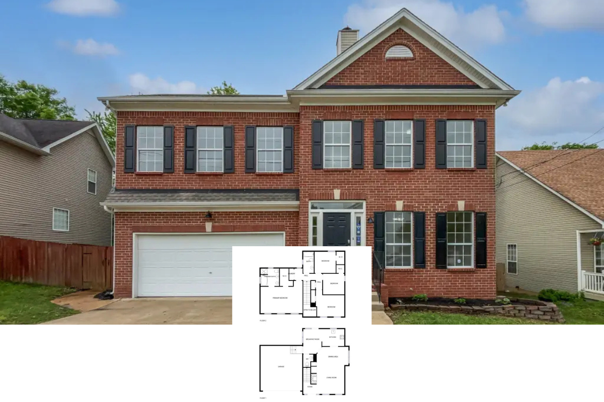 4-Bedroom Colonial-Style Home with Two-Car Front Entry Garage and Rear Deck (1,704 Sq. Ft. Floor Plan)