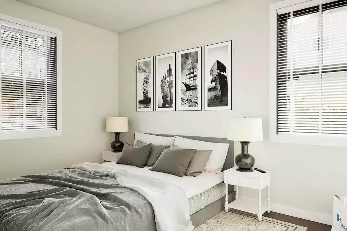 Explore the Nautical Artwork in This Tranquil Bedroom