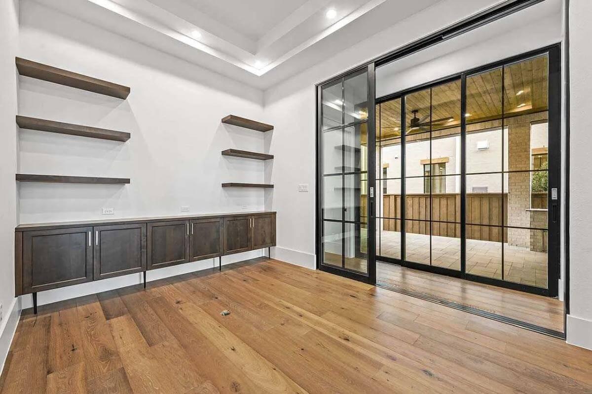 Step Into This Minimalist Study with Sliding Glass Doors