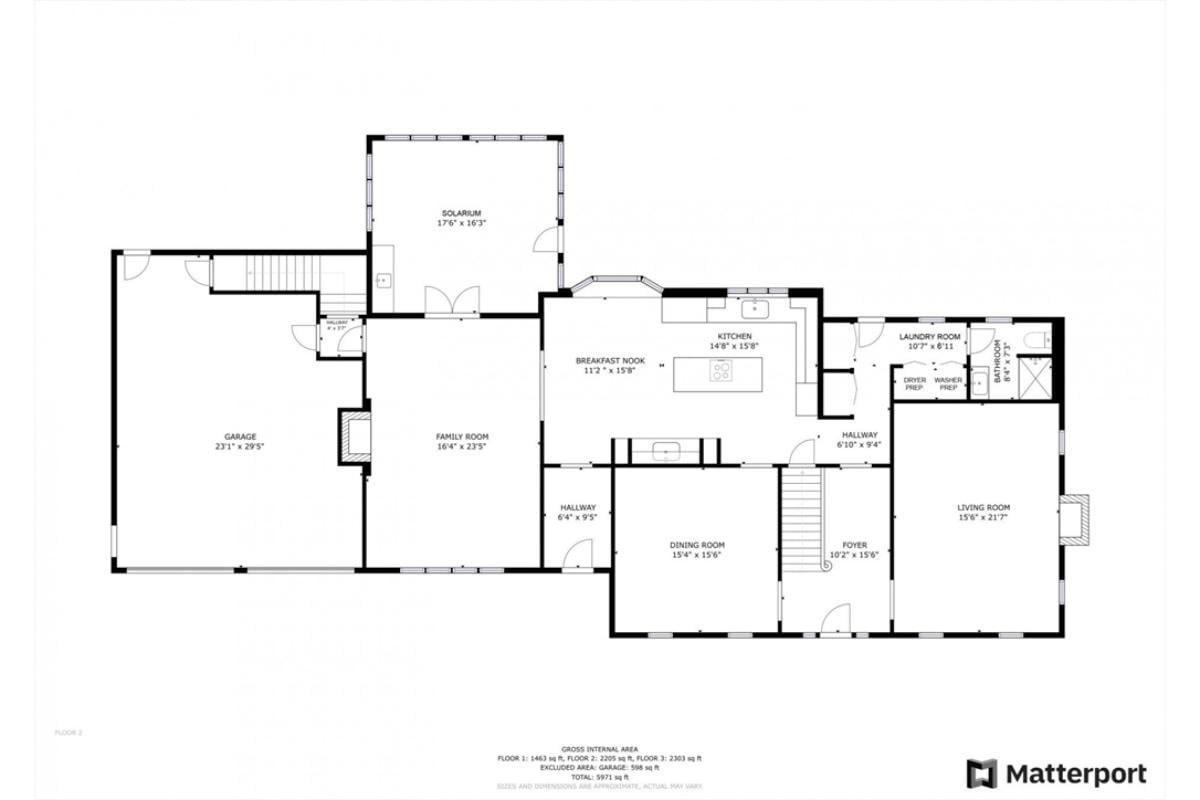 Spacious Main Floor with Central Family Room and Solarium