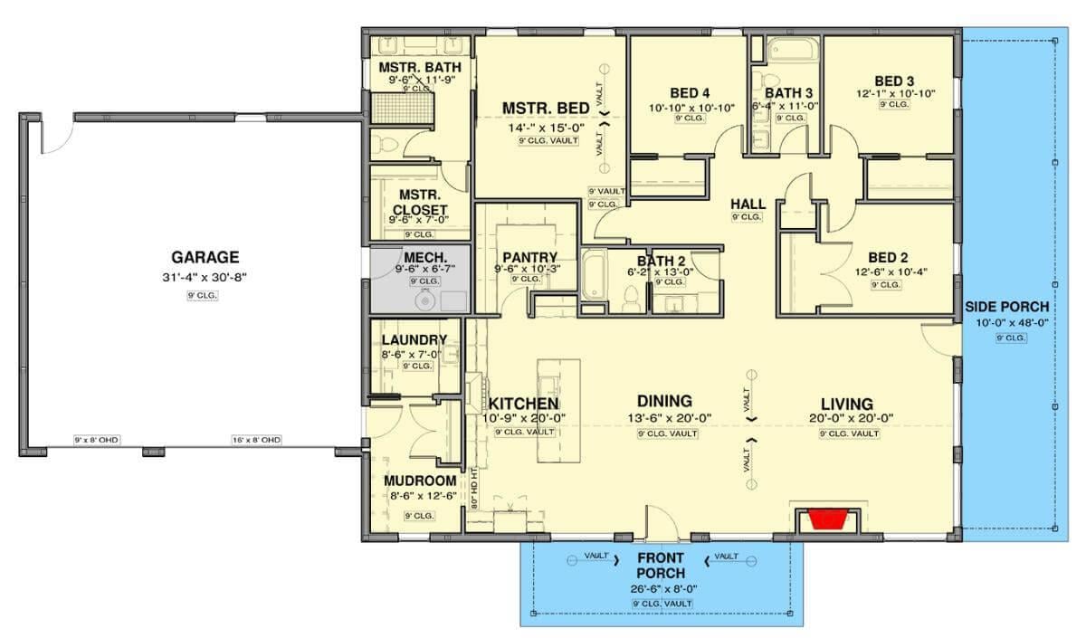 Explore the Open-Concept Living and Dining Area in This Floorplan
