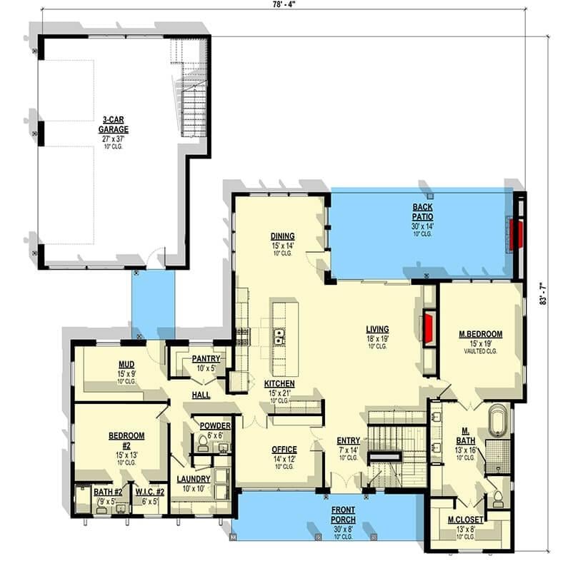 Explore the Inviting Flow of This Farmhouse Main Floor Plan