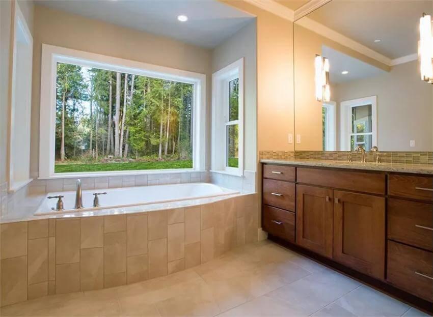 Wow, Check Out the Picture-Frame View from This Craftsman Bathroom