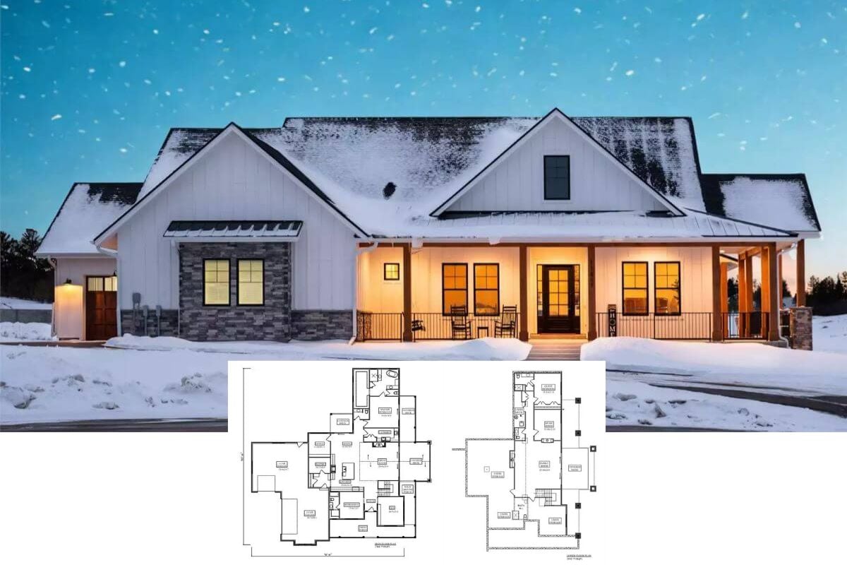 2-Bedroom Mountain-Style Alderdale Home with Wraparound Porch and Walkout Basement (Floor Plan)