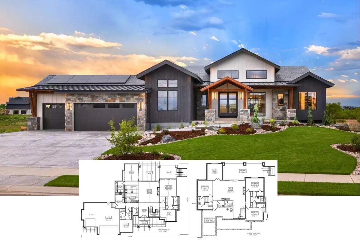 The Water Wagon 5-Bedroom Contemporary Home with Walkout Basement and 3-Car Garage (Floor Plan)