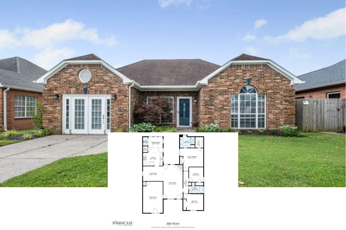 Traditional 3-Bedroom Ranch-Style Home with Bonus Room and Back Patio (1,896 Sq. Ft. Floor Plan)