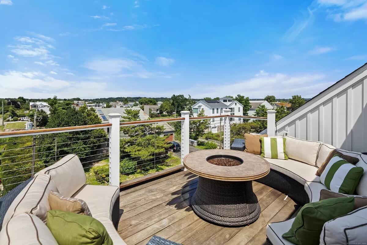 Rooftop Retreat with Cozy Fire Table and Panoramic Views