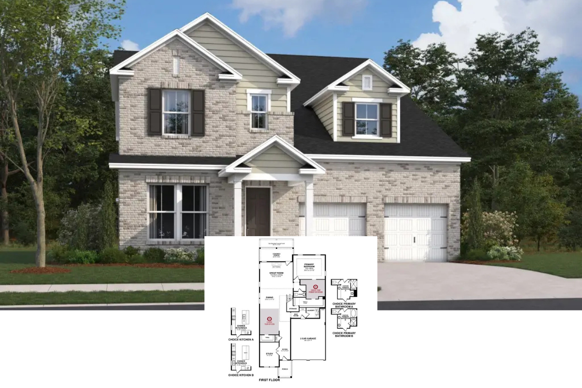 Transitional-Style 5-Bedroom Home with Loft and Covered Patio (3,757 Sq. Ft. Floor Plan)