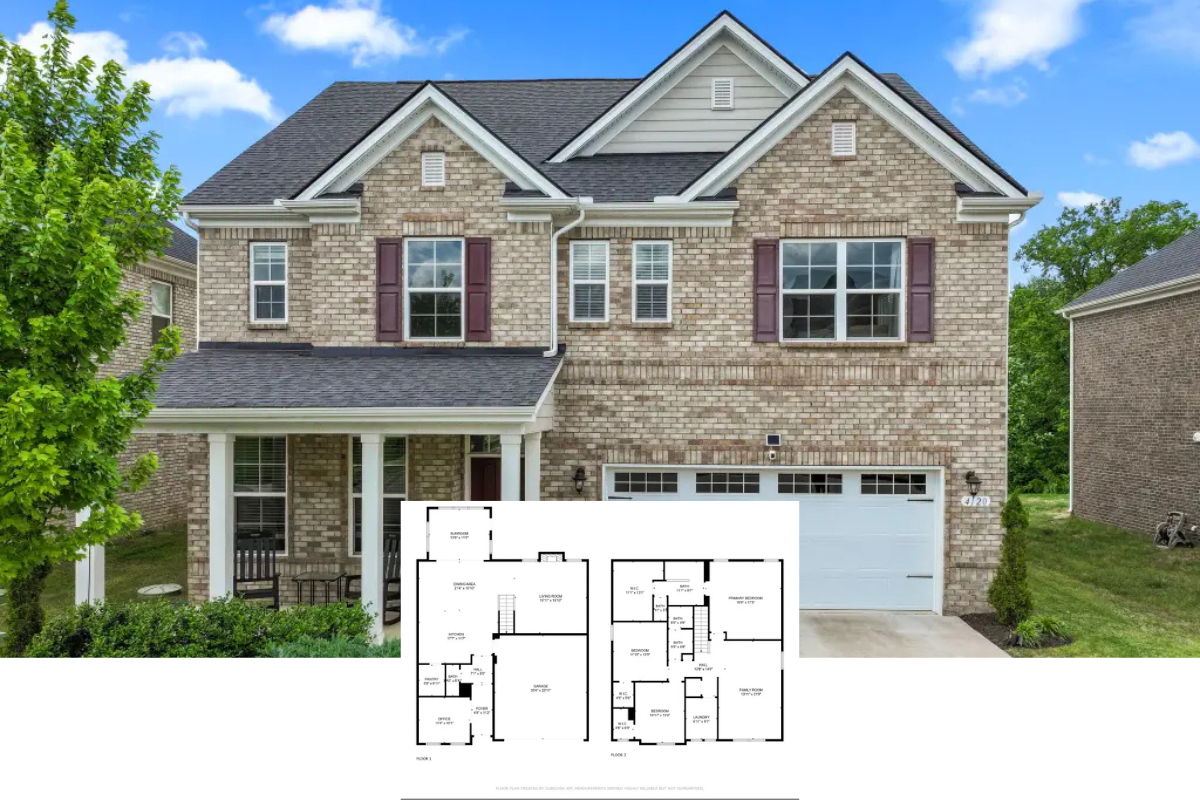Traditional 3-Bedroom All-Brick Home with Bonus Room and Covered Front Porch (2,748 Sq. Ft. Floor Plan)