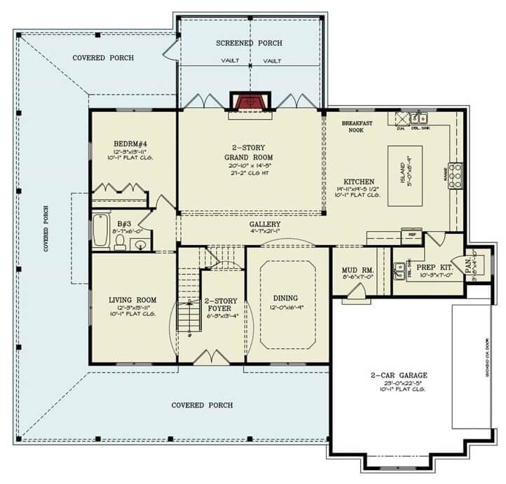 Explore the Expansive Wraparound Porch on This Thoughtfully Designed Floor Plan