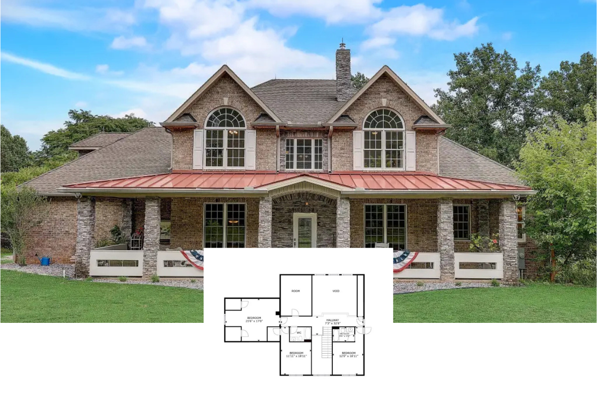 Traditional-Style 4-Bedroom Home with Front Porch and Screened Rear Porch and Rear Deck (5,769 Sq. Ft. Floor Plan)