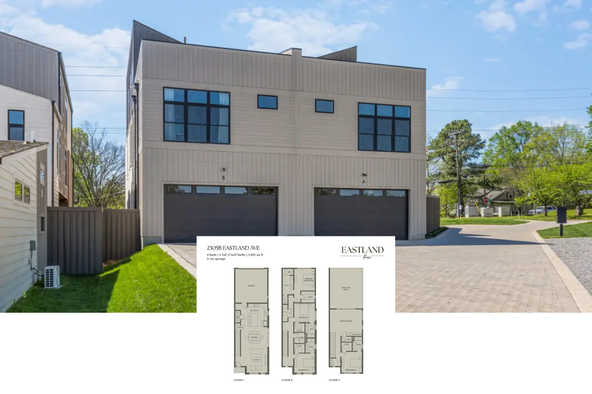 4-Bedroom Contemporary Townhouse Home with Bonus Room and Rooftop Deck (3,035 Sq. Ft. Floor Plan)