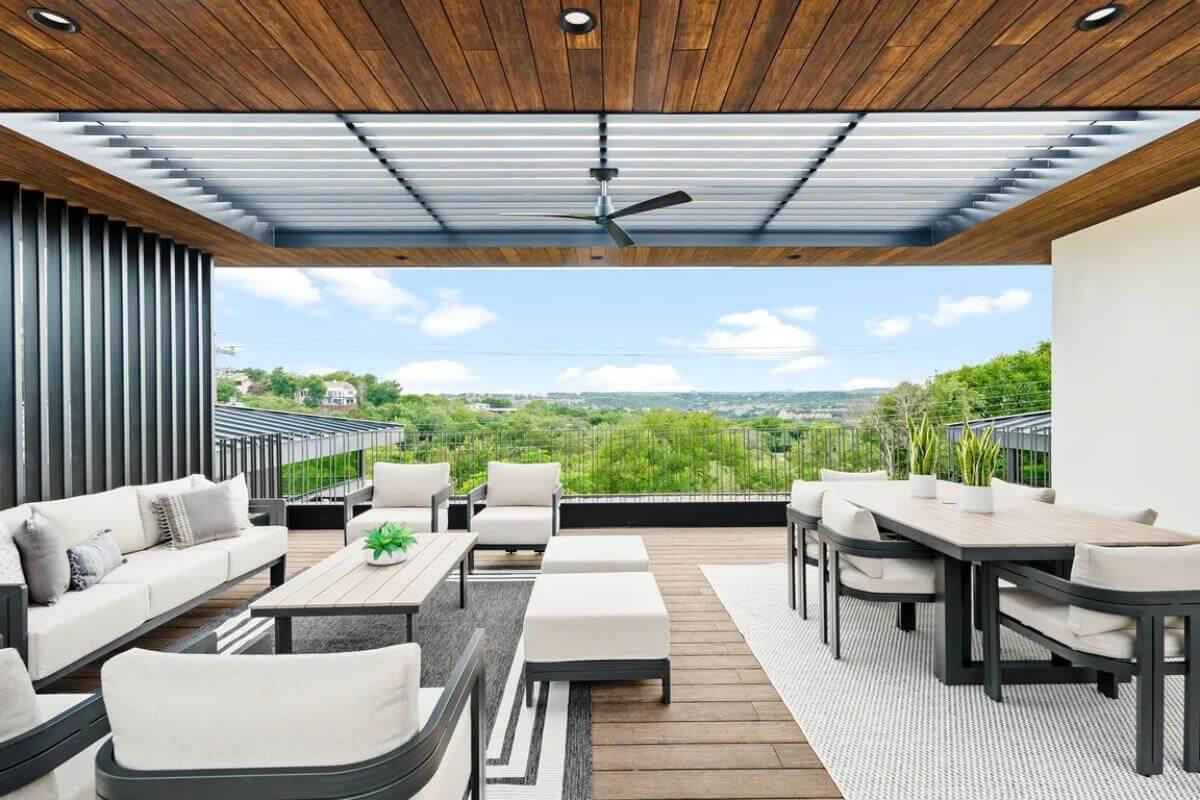 Take in the Impressively Open Views from This Stylish Outdoor Patio