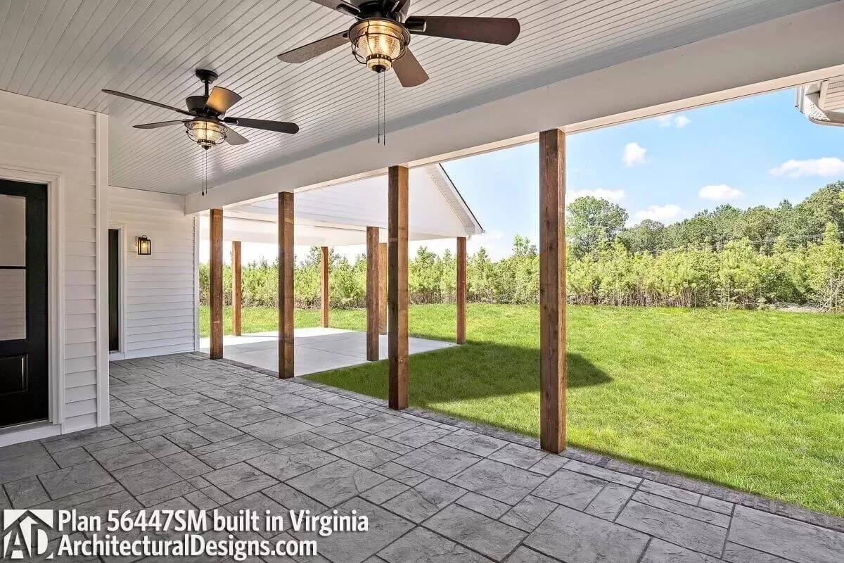 Look at This Breezy Patio with Rustic Wooden Posts