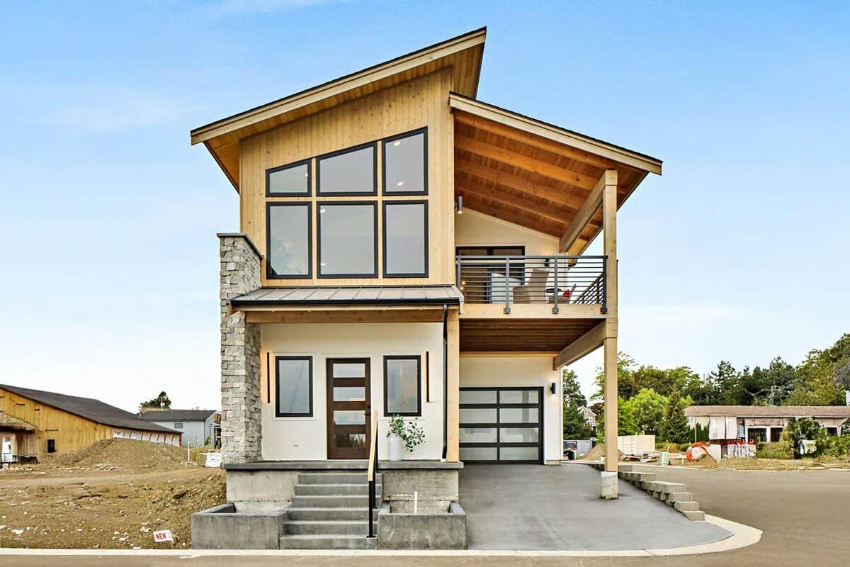 2-Bedroom Contemporary-Style Home for a Narrow Lot with Open Concept Design (Floor Plan)