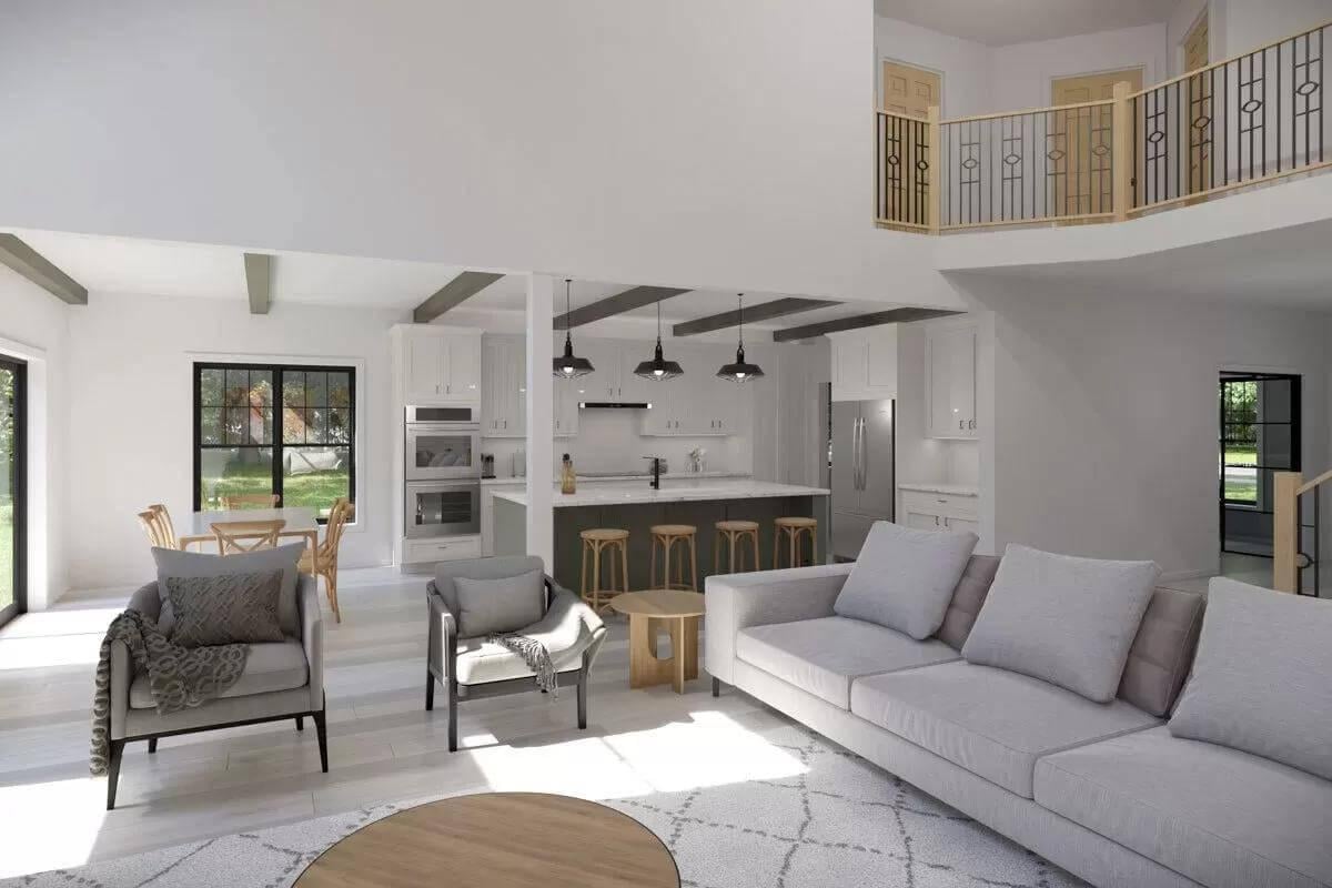 Open Living Space with a Chic Overlook and Generous Island Seating