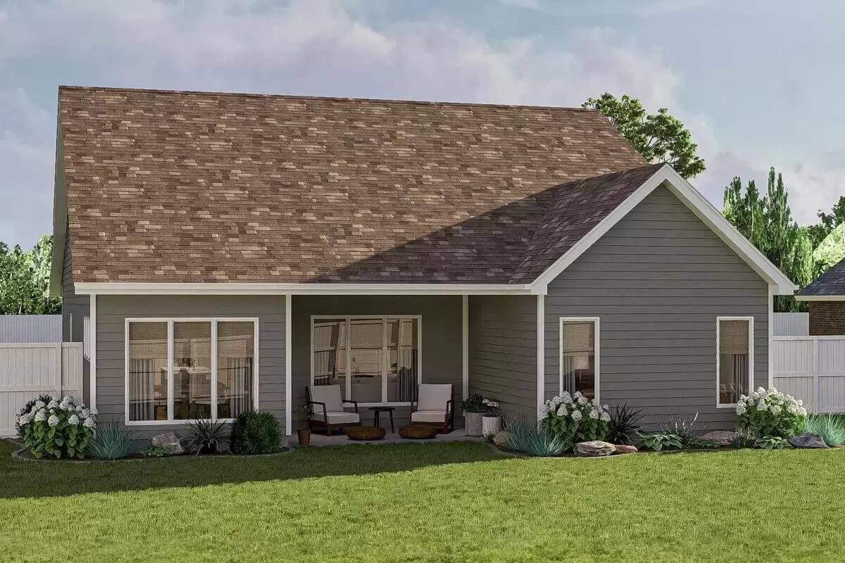 Relaxed Backyard Porch Tucked Under a Classic Roofline