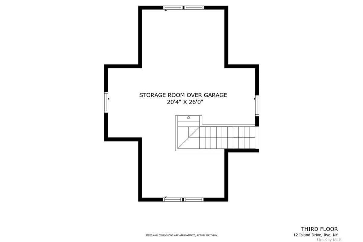 Spacious Third Floor Storage Room Above the Garage