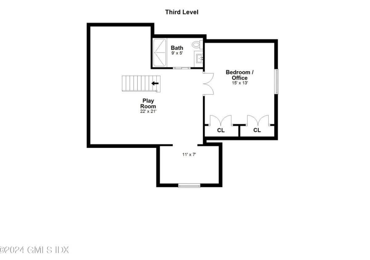 Step Into the Versatile Third Level with a Play Room and Flexible Bedroom/Office Space