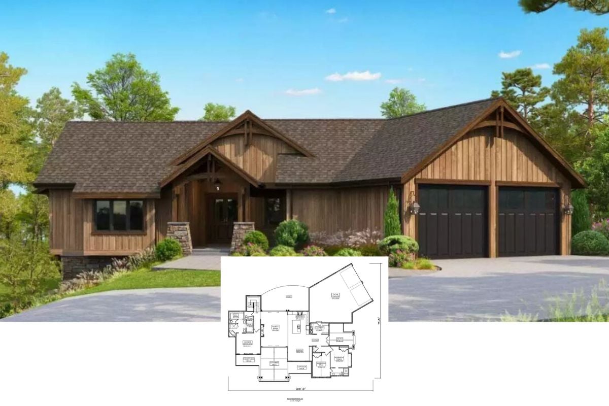 Craftsman-Style 3-Bedroom Copper Creek Home with Angled Garage and Walkout Basement (Floor Plan)