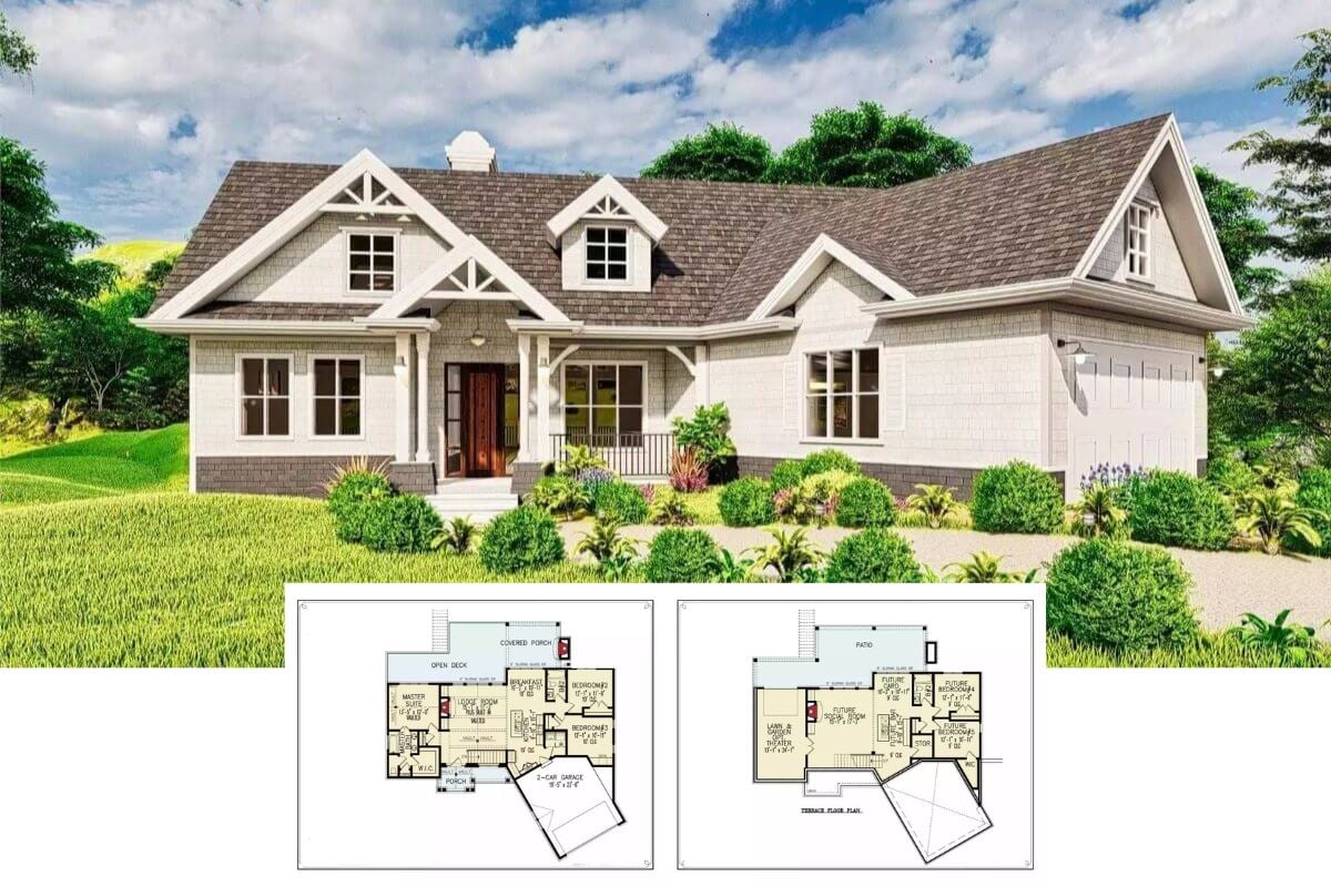 3-Bedroom Craftsman-Style Cedarville Home with Angled Garage and Lower Level Expansion (Floor Plan)