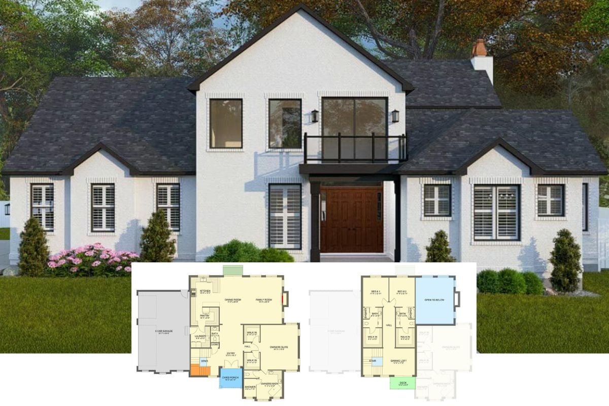 European-Style 3-Bedroom Home with Gaming Loft and Optional Basement (Floor Plan)