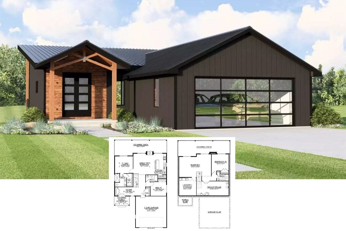 3-Bedroom Lynden Heights Barndominium with Double Garage and Walkout Basement (Floor Plan)