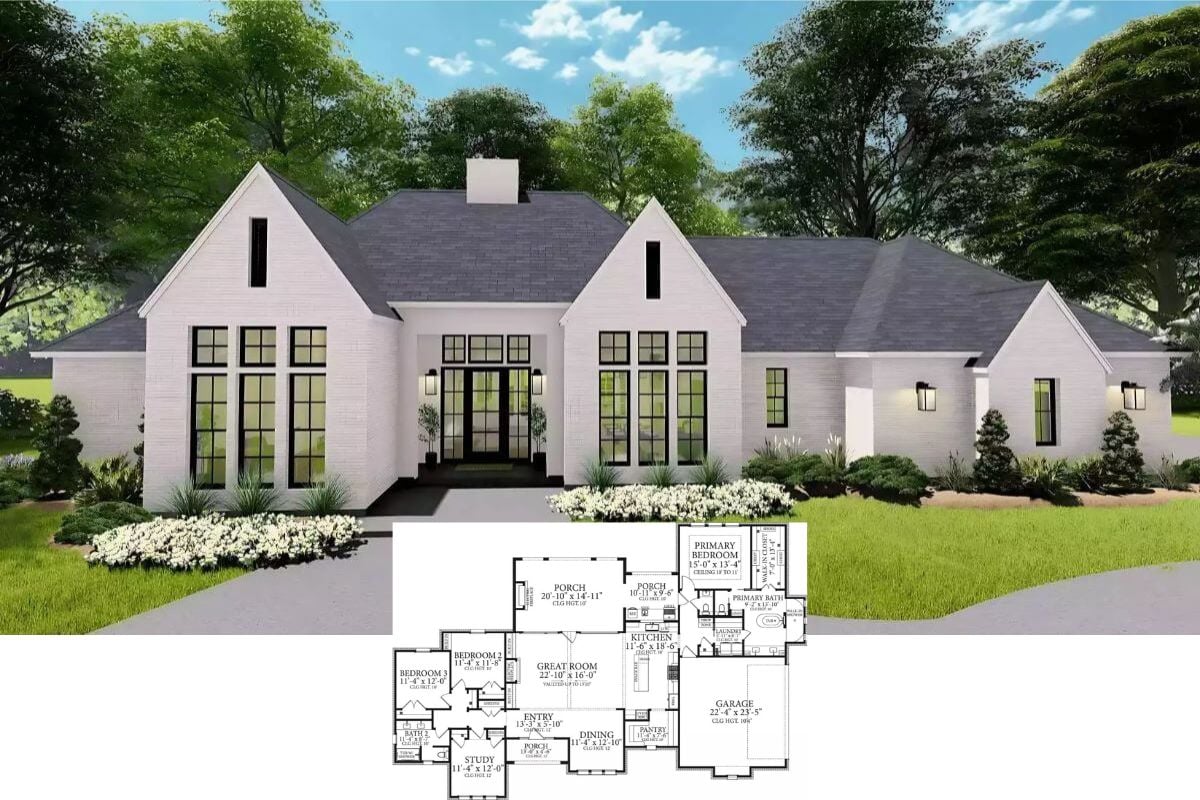 Starry Night 3-Bedroom Transitional Ranch with Open Living Space and Covered Patio (Floor Plan)