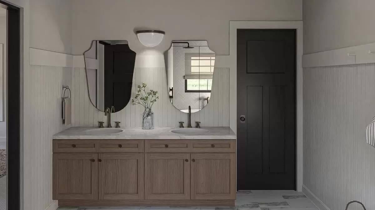 Double Vanity Elegance: Classic Meets Contemporary in This Bathroom
