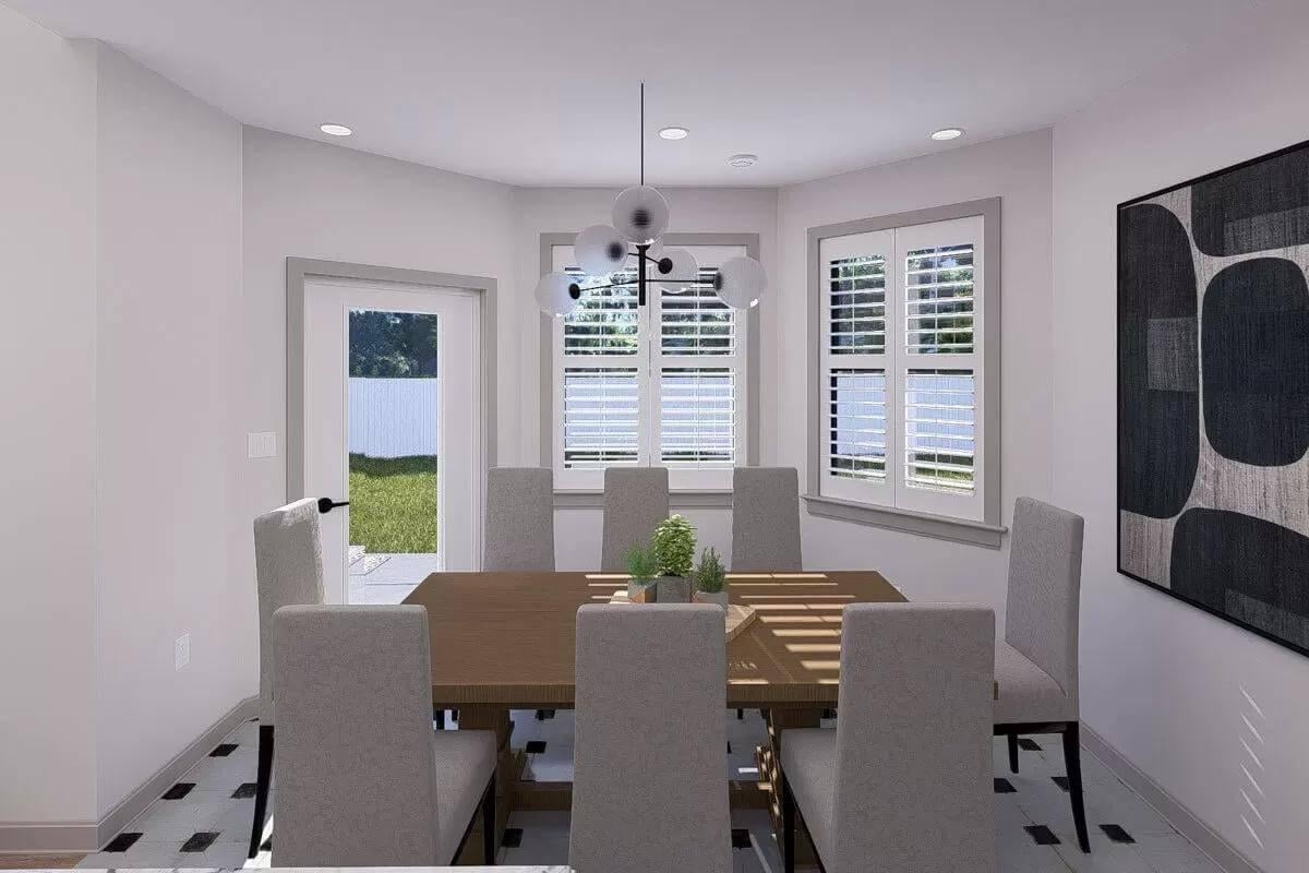 Wow, Look at the Unique Chandelier in This Modern Dining Space