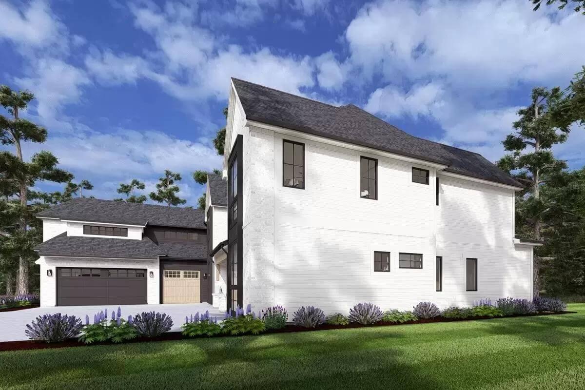 Check Out the Dual-Toned Garage Doors on This Sleek Exterior
