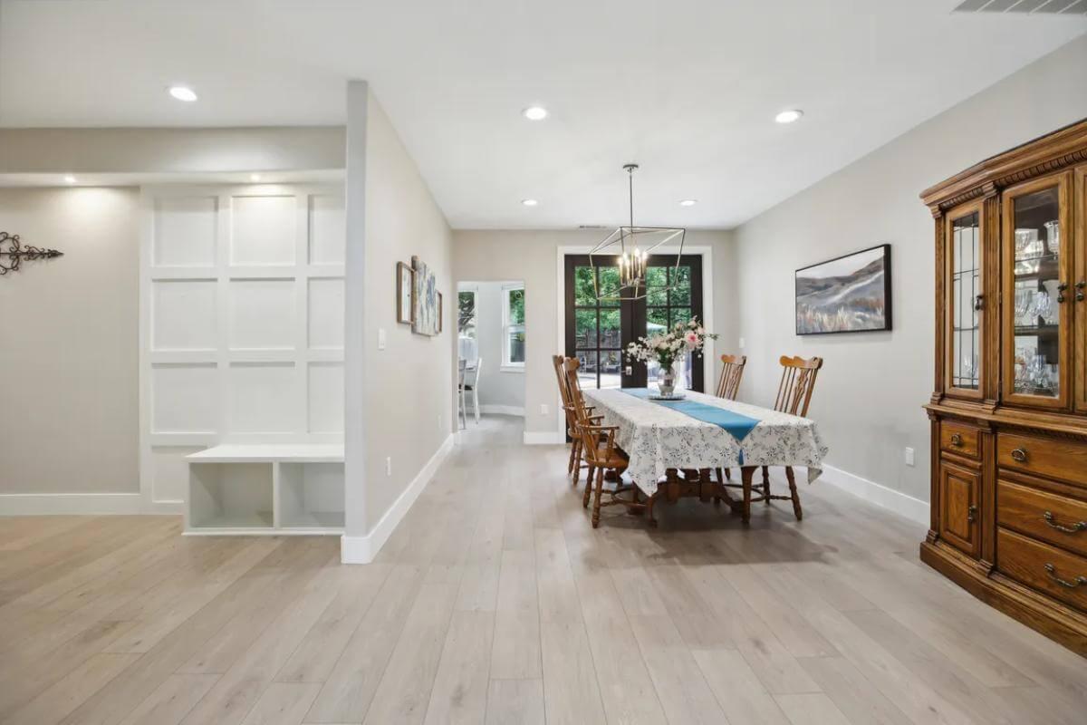 Elegant Dining Room Highlighted by a Built-in Hutch