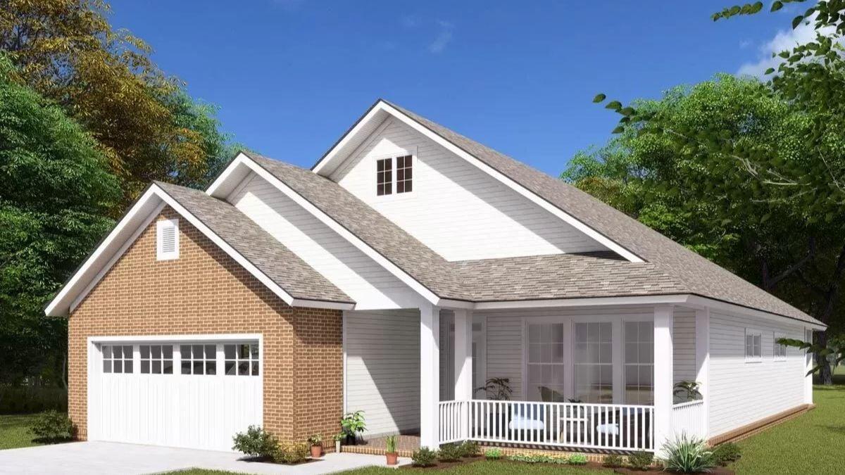 Craftsman Exterior with Brick and Siding Contrasts