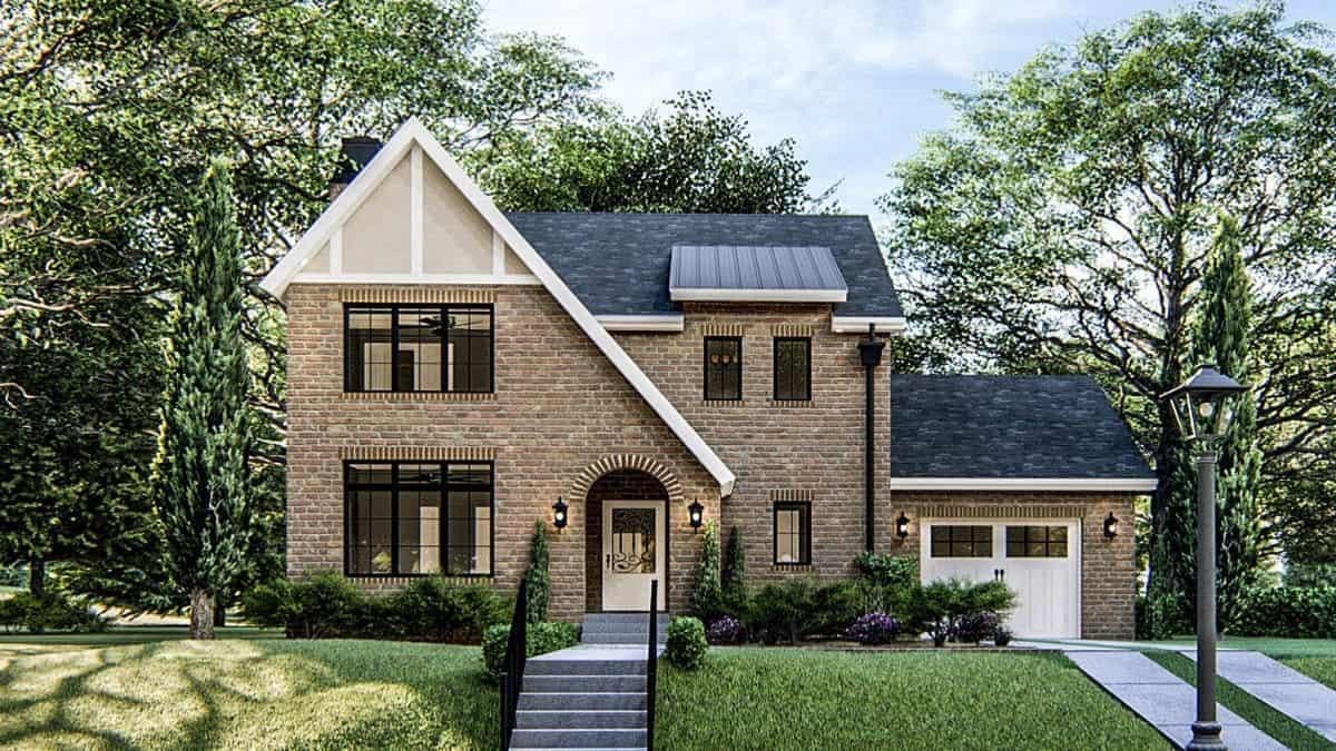 Traditional Brick Facade with Charming Gabled Rooflines