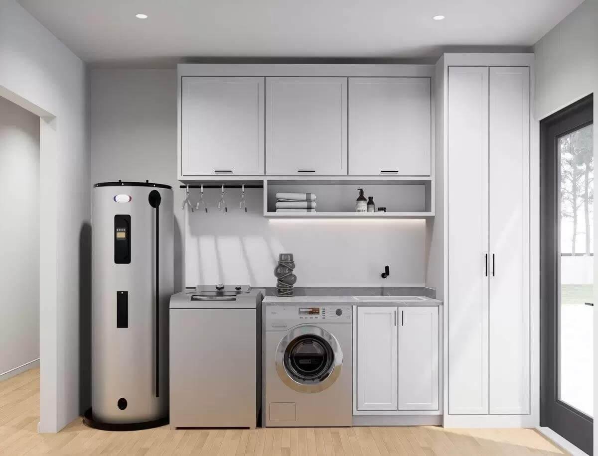 Discover the Sleek Efficiency of This Modern Laundry Room