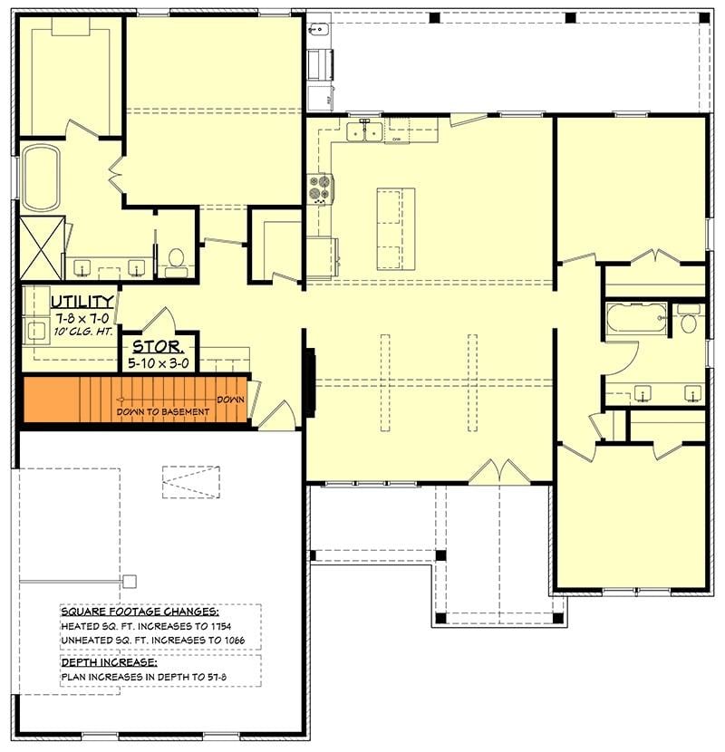 Functional Craftsman Layout with Central Great Room and Basement Access