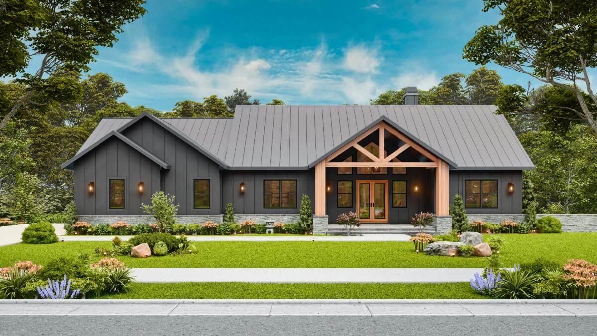 Check Out the Modern Craftsman Charm with Truss Detailing