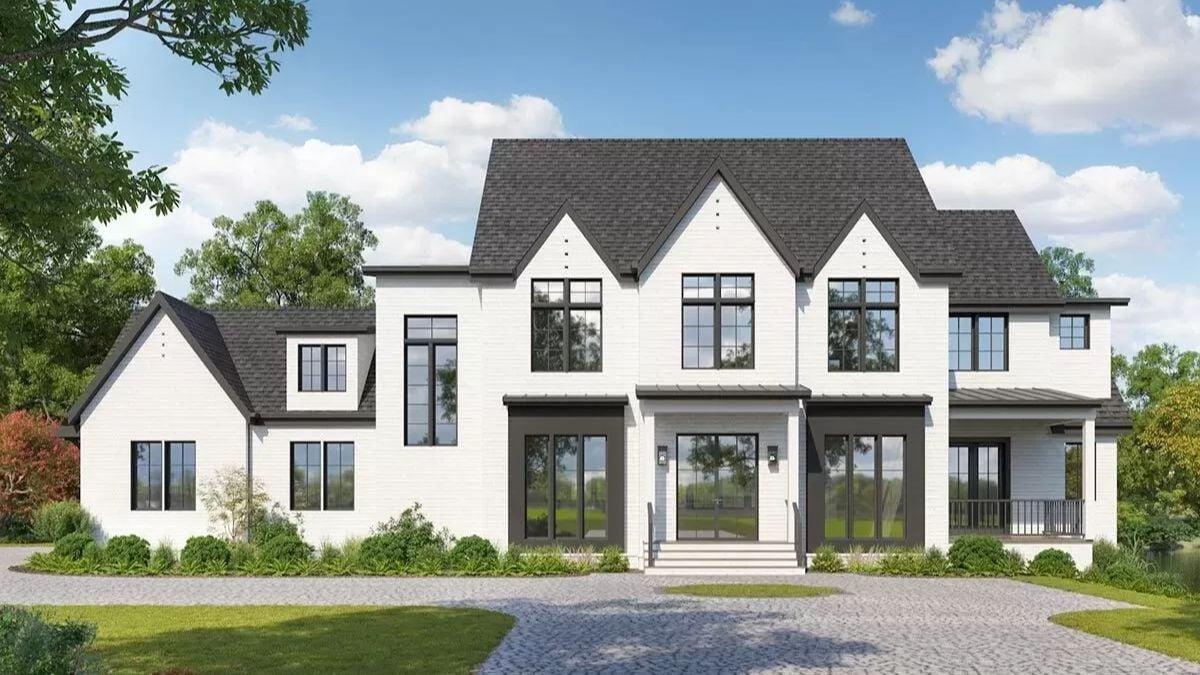 Marvel at the Crisp Lines and Symmetry of This Modern Farmhouse