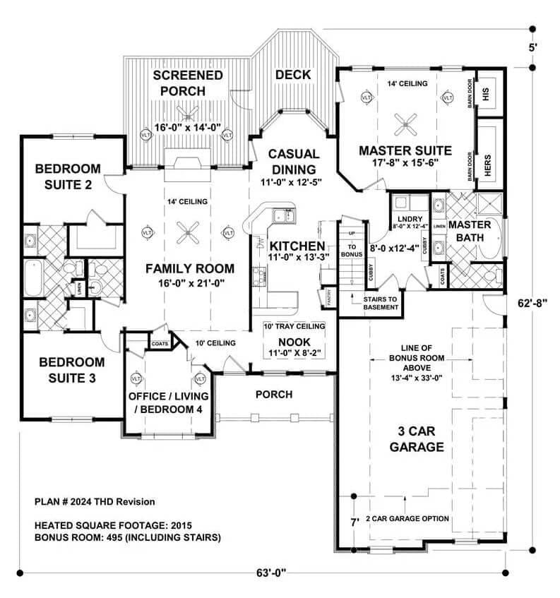 Explore This Farmhouse Layout with a Spacious Screened Porch