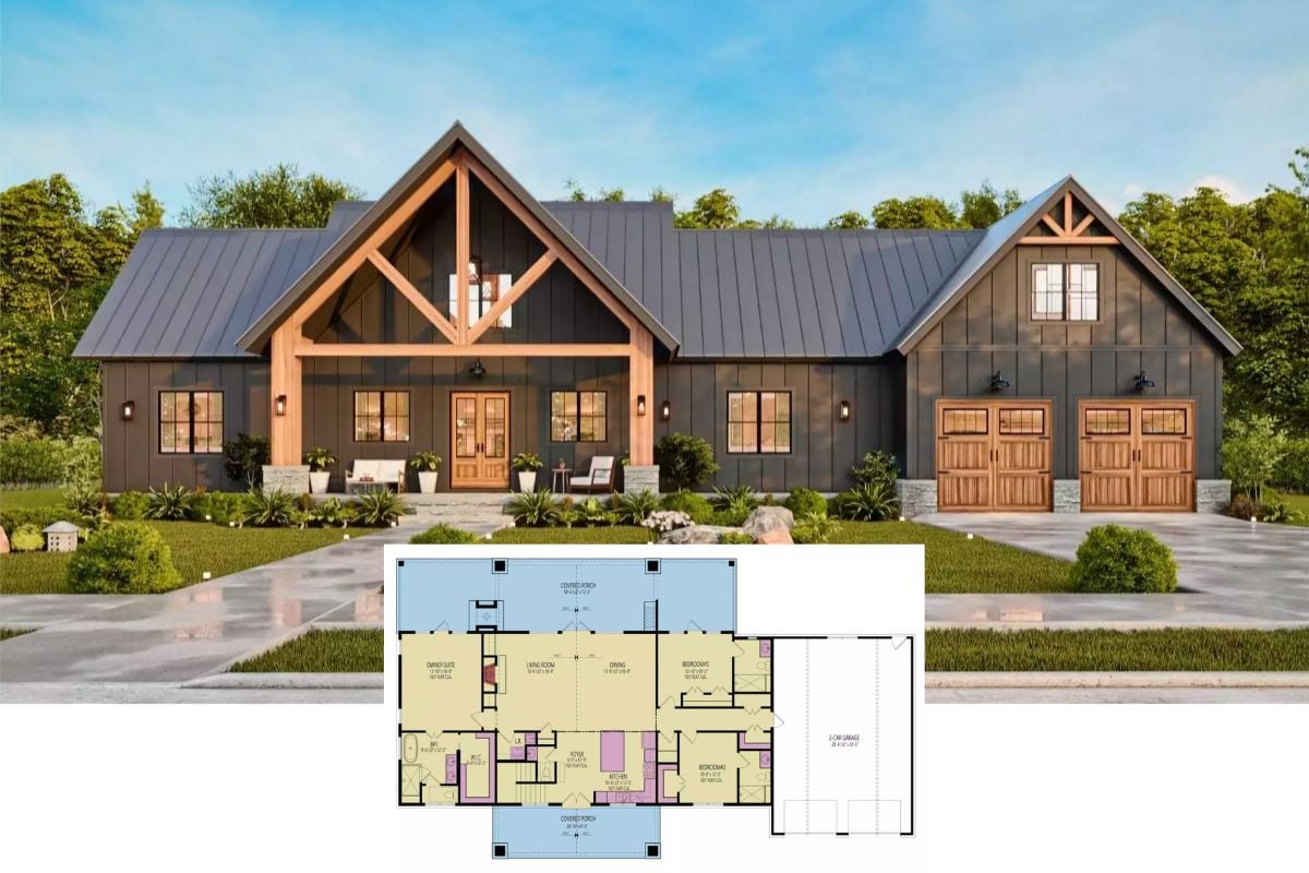 Haystack III 4-Bedroom Modern Farmhouse with Bonus Room and Loft (Floor Plan)