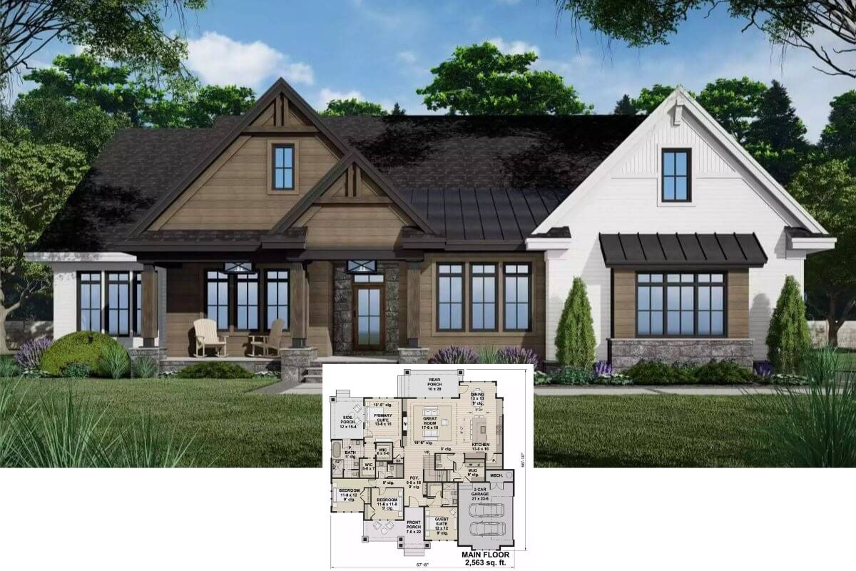 4-Bedroom Shelby Cove Ranch for a Corner Lot with Bonus Room (Floor Plan)