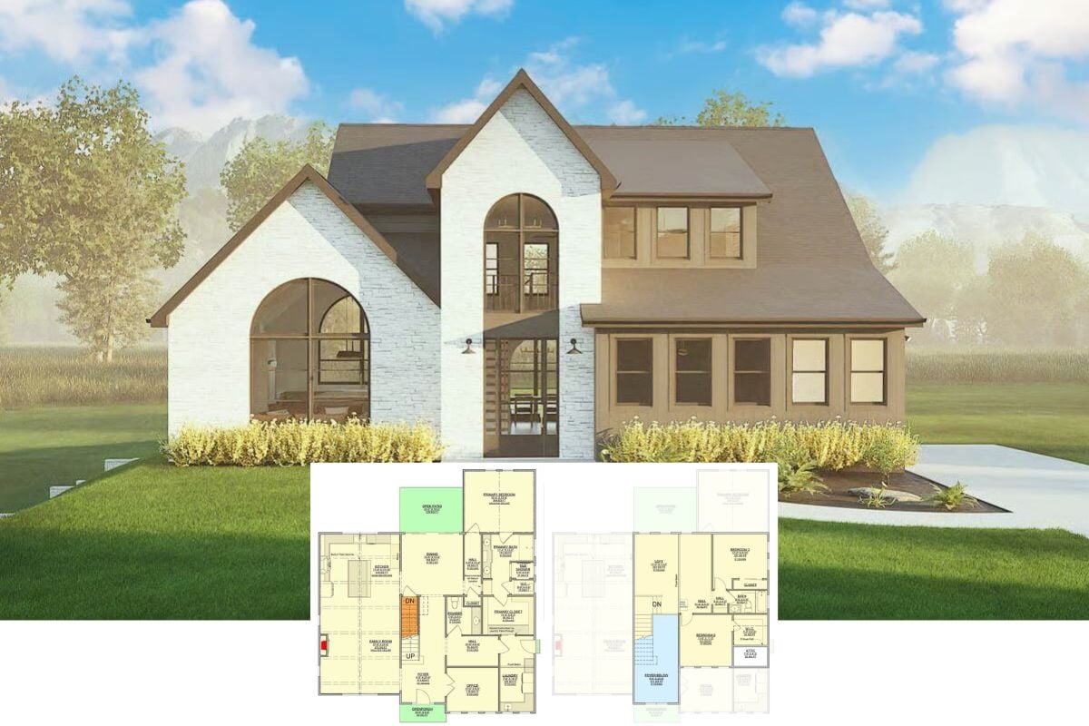 Transitional-Style 4-Bedroom Home with Loft and Lower Level Expansion (Floor Plan)