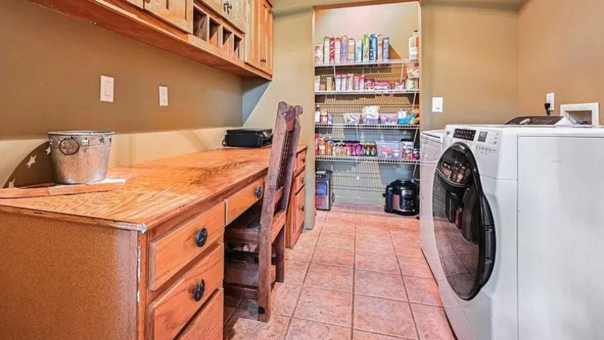 Functional Laundry Room with Handy Pantry Access