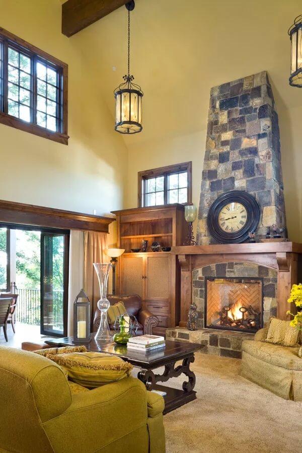 Captivating Great Room with a Striking Stone Fireplace